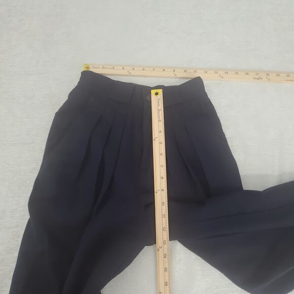 Petites by Fundamental Things Vintage Wool pleated pants navy blue Sz 4 classic - Picture 5 of 7